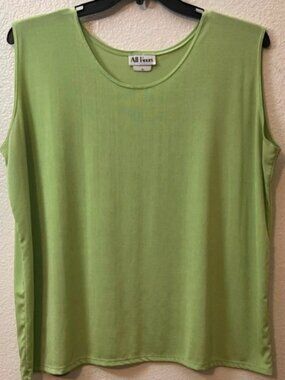 All Hours Scoop Neck Stretch-Dress Tank - size 3X Color: Lime Green